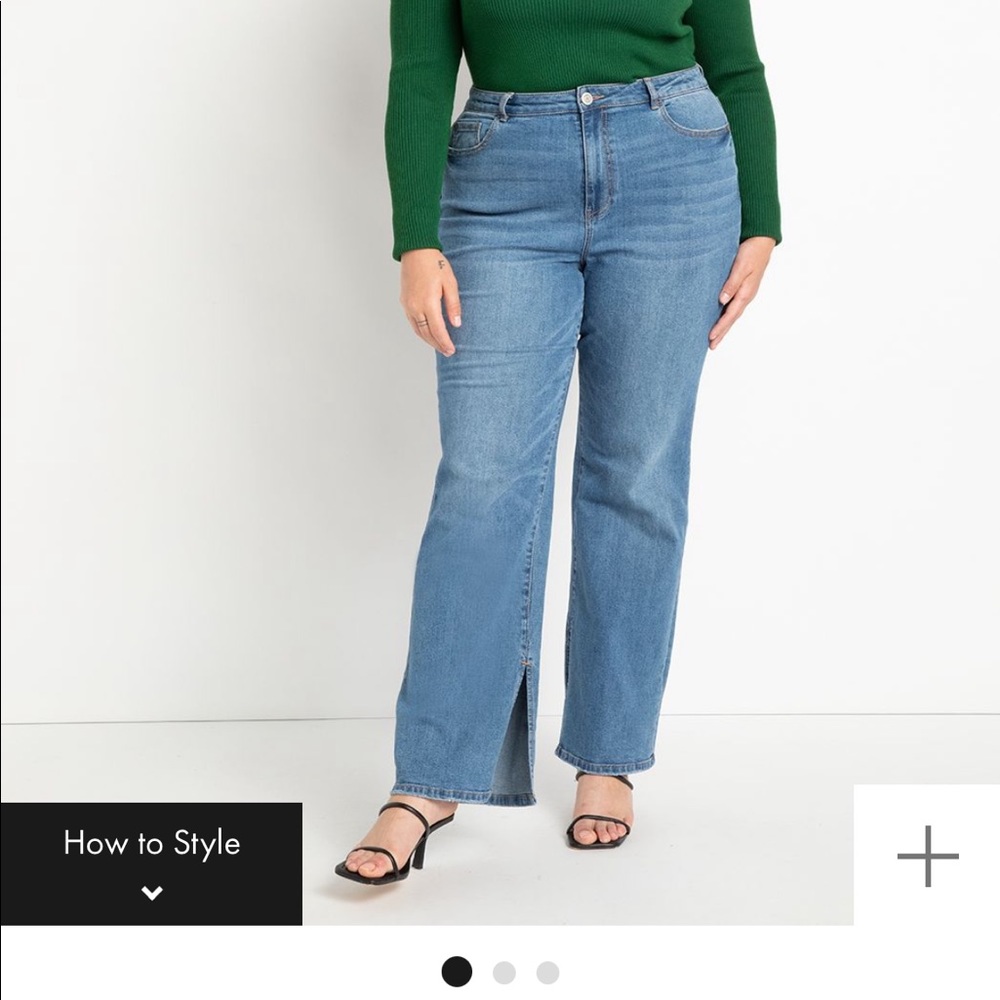 Plus Size Jeans with Split Hem | Size 18 Straight Leg Jeans | Light Denim